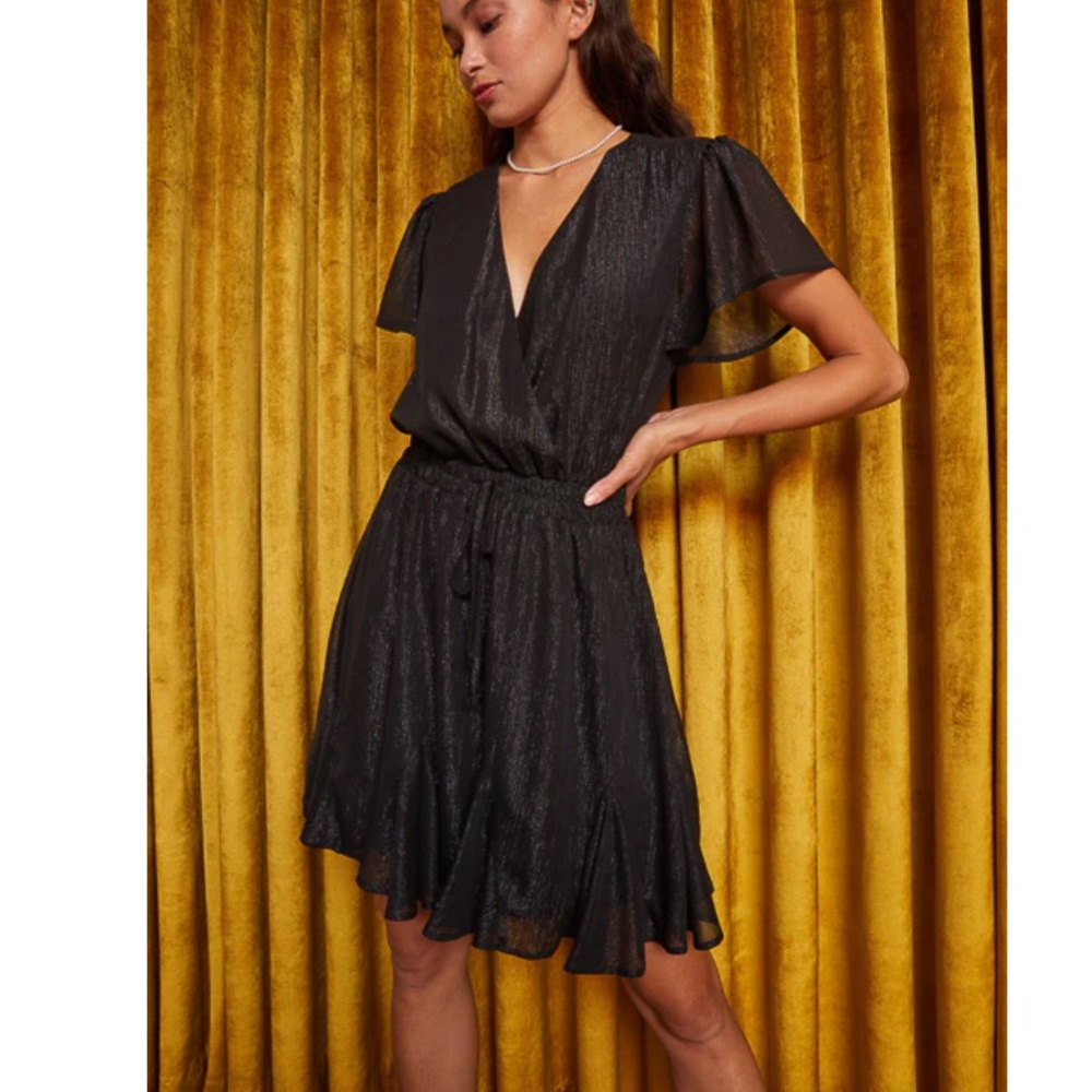 Francesca’s Trixxi Black Sparkle Mini Dress - Picture 2 of 8